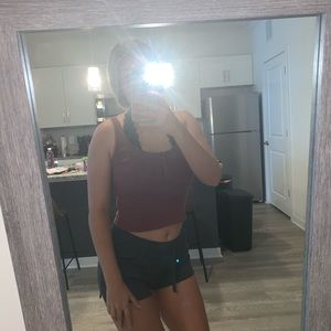 Maroon/red crop tank